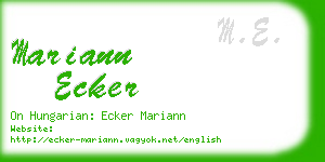 mariann ecker business card